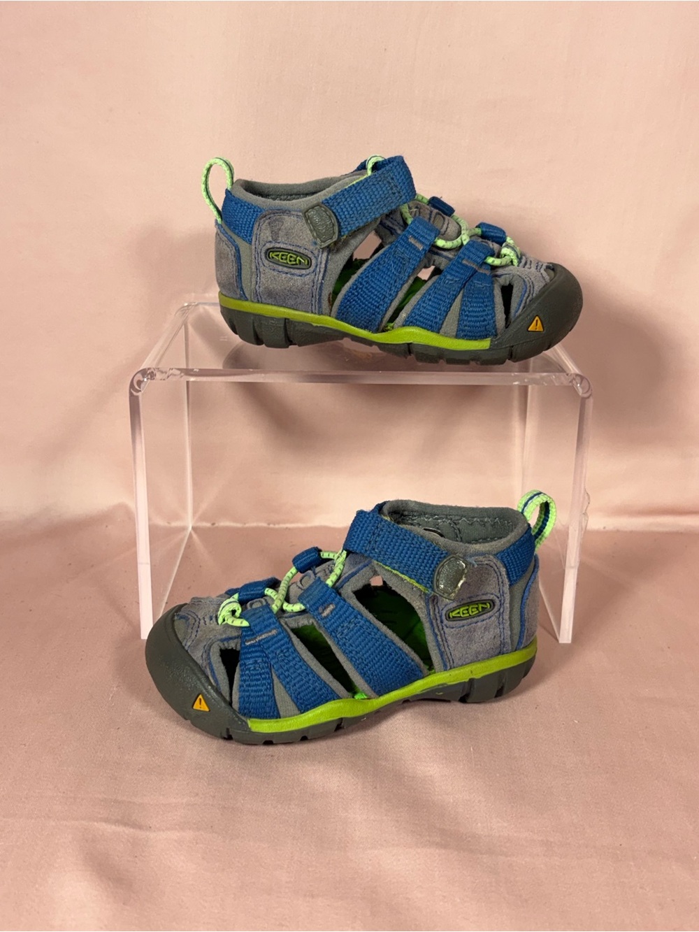 Keen Little Kids/Baby Closed Toe Gray/Blue/Green Sandals Size 4/CM 11.5